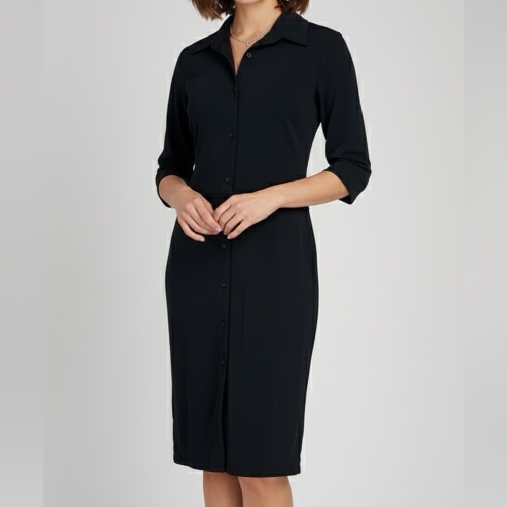 👗 Rampage Black Button-Down Shirtdress